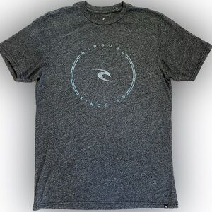 Rip Curl Gray graphic t-shirt circular logo with a wave design Men’s Medium